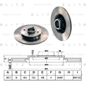 Диск тормозной Blitz, передний, арт. BS0259