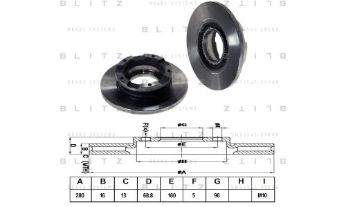 Диск тормозной Blitz, задний, арт. BS0261