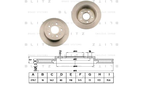 Диск тормозной Blitz, задний, арт. BS0264