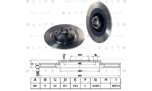Диск тормозной Blitz, передний, арт. BS0274