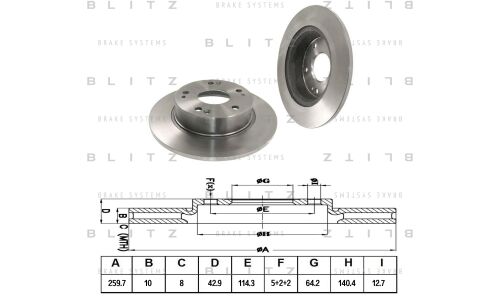 Диск тормозной Blitz, задний, арт. BS0276