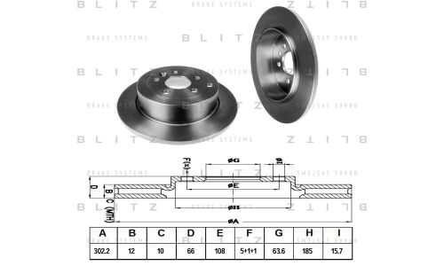Диск тормозной Blitz, задний, арт. BS0290