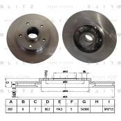 Диск тормозной Blitz, передний, арт. BS0301