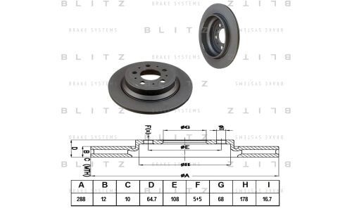 Диск тормозной Blitz, задний, арт. BS0337