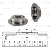 Диск тормозной Blitz, задний, арт. BS0344
