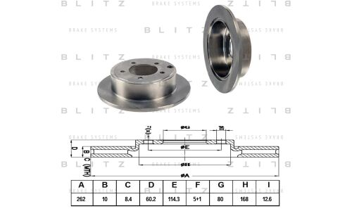 Диск тормозной Blitz, задний, арт. BS0344