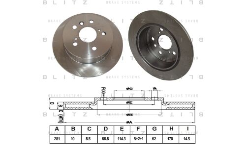 Диск тормозной Blitz, передний, арт. BS0349