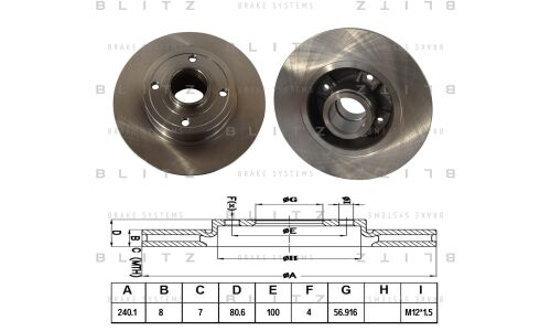 Диск тормозной Blitz, задний, арт. BS0371