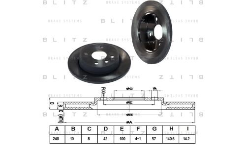 Диск тормозной Blitz, передний, арт. BS0372