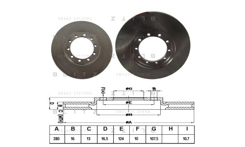 Диск тормозной Blitz, задний, арт. BS0262