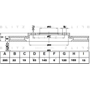Диск тормозной Blitz, задний, арт. BS0130