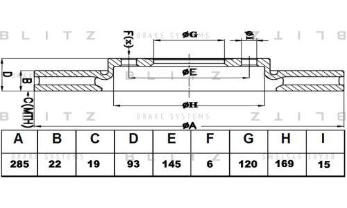 Диск тормозной Blitz, задний, арт. BS0130