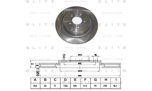 Диск тормозной Blitz, передний, арт. BS0285