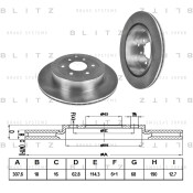Диск тормозной Blitz, задний, арт. BS0352