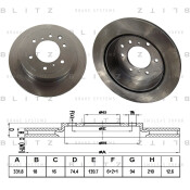 Диск тормозной Blitz, задний, арт. BS0381