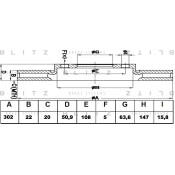 Диск тормозной Blitz, задний, арт. BS0410