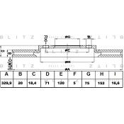 Диск тормозной Blitz, задний, арт. BS0428