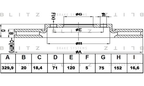Диск тормозной Blitz, задний, арт. BS0428
