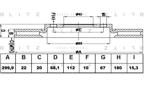 Диск тормозной Blitz, задний, арт. BS0172