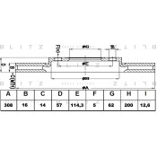 Диск тормозной Blitz, передний, арт. BS0377