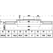 Диск тормозной Blitz, задний, арт. BS0366