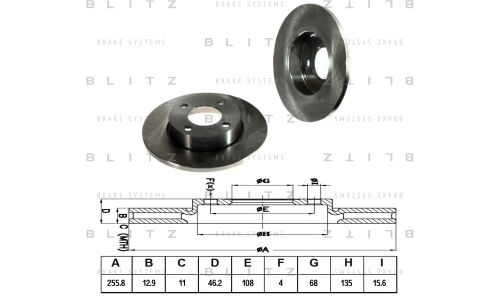 Диск тормозной Blitz, передний, арт. BS0100