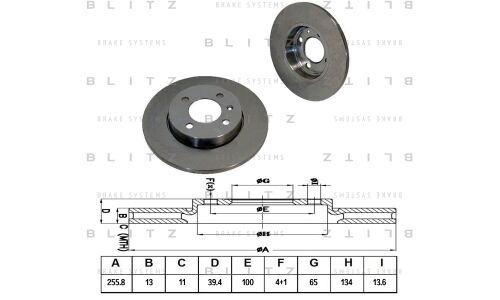 Диск тормозной Blitz, передний, арт. BS0113