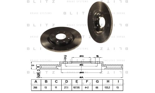 Диск тормозной Blitz, передний, арт. BS0150