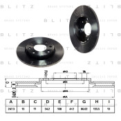 Диск тормозной Blitz, передний, арт. BS0161