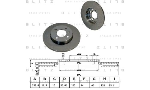 Диск тормозной Blitz, передний, арт. BS0335
