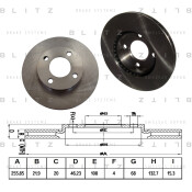 Диск тормозной Blitz, передний, арт. BS0101