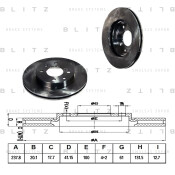 Диск тормозной Blitz, передний, арт. BS0108