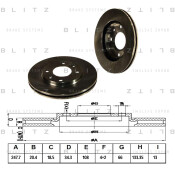 Диск тормозной Blitz, передний, арт. BS0117