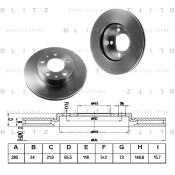 Диск тормозной | перед Blitz, арт. BS0120