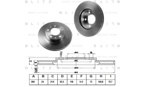 Диск тормозной | перед Blitz, арт. BS0120