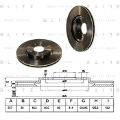 Диск тормозной Blitz, передний, арт. BS0126