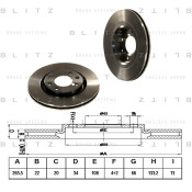 Диск тормозной Blitz, передний, арт. BS0135