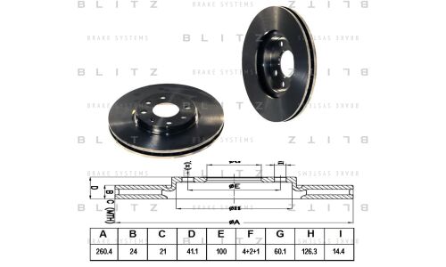 Диск тормозной Blitz, передний, арт. BS0143