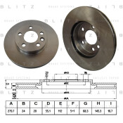 Диск тормозной Blitz, передний, арт. BS0149