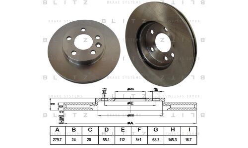 Диск тормозной Blitz, передний, арт. BS0149