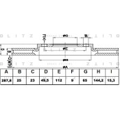 Диск тормозной Blitz, передний, арт. BS0182