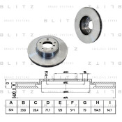 Диск тормозной Blitz, передний, арт. BS0189