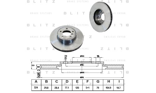 Диск тормозной Blitz, передний, арт. BS0189