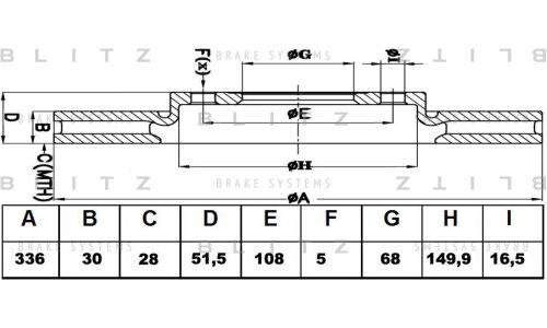 Диск тормозной Blitz, передний, арт. BS0209