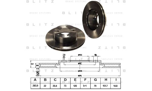 Диск тормозной Blitz, передний, арт. BS0213