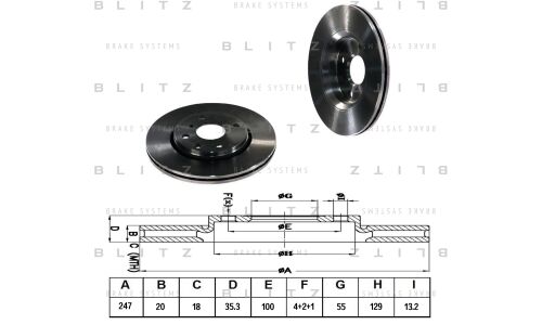 Диск тормозной Blitz, передний, арт. BS0219