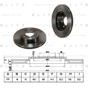 Диск тормозной Blitz, передний, арт. BS0230