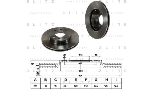 Диск тормозной Blitz, передний, арт. BS0230