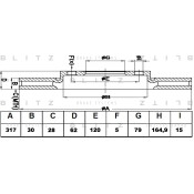 Диск тормозной Blitz, передний, арт. BS0231