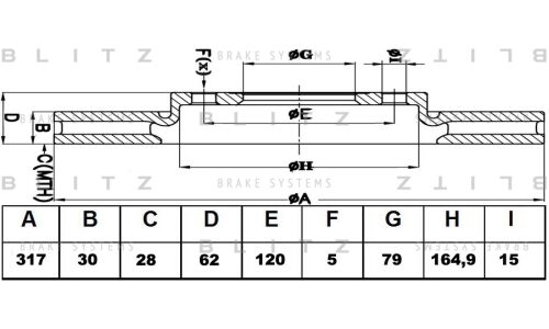 Диск тормозной Blitz, передний, арт. BS0231